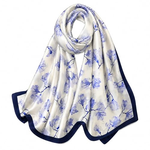 FAIRYGATE Halstücher für Damen Seide Schal Halstuch Tuch Schals Frauen Seidenschal Satin Stola Leicht Tücher Seidentuch Scarf Bandana Taschentuch Ansatz Handgelenk 18028