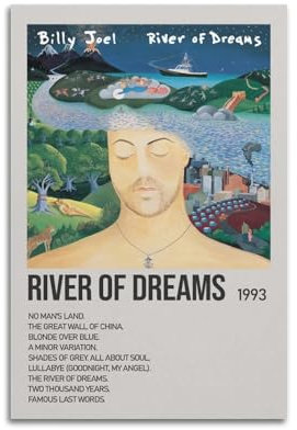 nshdahns Billy Joel Poster River Of Dreams von Billy Joel, Vintage-Kunst, Raumdekoration, ästhetisches Schlafzimmer-Poster für Schlafzimmer, 30 x 45 cm, ungerahmter Stil