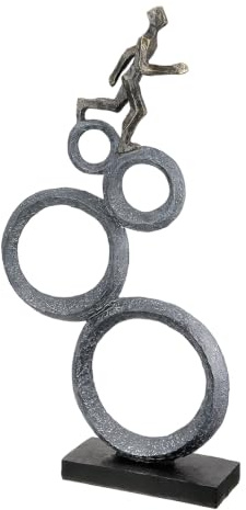 Casablanca Skulptur Running, Deko Figur Anthrazit u. Bronze, Kunstharz Statue Wohnzimmer, Büro Dekoration H. 47 cm x B. 26 cm - Moderne Skulpturen
