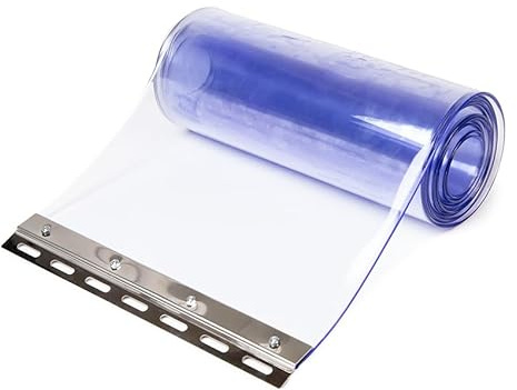 Technikplaza PVC-Vorhang 400x4mm mit Klemme - Industrievorhang - 1 Rolle mit 3 Metern Länge