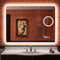 S'bagno Bathroom Mirror with LED Lights 800x600 mm, Bluetooth LED Bathroom Mirror, 5x Magnifier/Defogging/ 3000K-6500K/ Dimming, IP44 Led Mirror Bathroom with Memory, Vertical or Horizontal