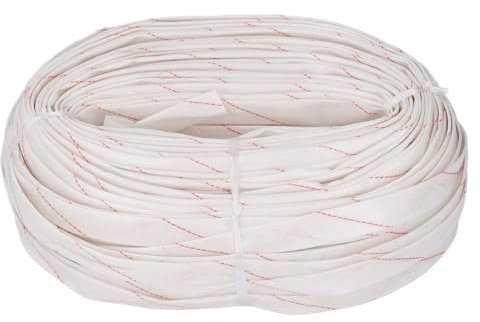 Yuecoom Fiberglass Sleeve PE Resin Coating Heat Shielded Insulation Braid Sleeving Braided Cable Sleeve White for Wire Hose 100m Length 12mm Inner Diameter