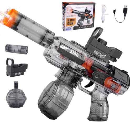 Vibbang Wasserpistole Elektrisch, Automatische Wasserpistole für Erwachsene Kinder, Spritzpistole mit 26-32 ft Reichweite, Große Kapazität Langstrecken-Spritzpistole Spielzeug Poolparty Strand