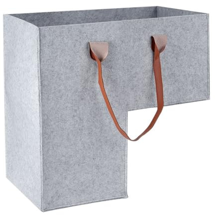 Cestino portaoggetti per scale in feltro, pieghevole, con manico