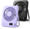WHATOOK USB Ventilator Leiser 2 Stück: Stufenlos 1-100 Regler, 2000mAh Akku Tischventilator mit LED-Anzeige, Tragbarer Mini Ventilator für Tisch Schreibtisch Büro Zuhause Schlafzimmer