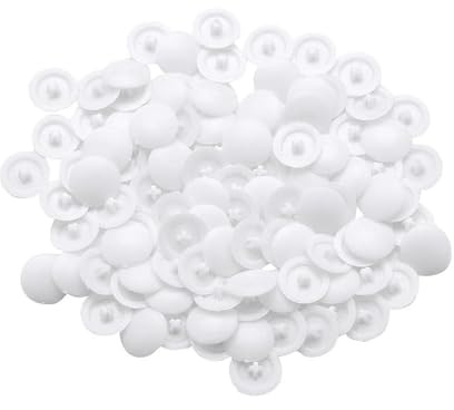 100Pcs White Screw Cap Covers Assortment Kit, Plastic Self-Tapping Caps Hole Covers for Phillips Screws Head Phillips Screws Head, Cabinet, Decoration Self-Tapping (11mm)
