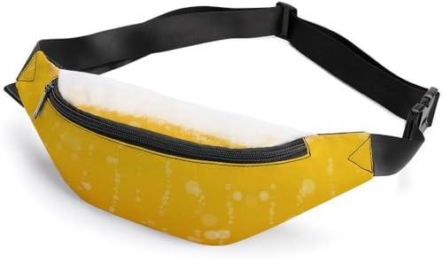 JiuPopular Gürteltasche, Luftblasen und Bier, verstellbare Bauchtasche zum Laufen, Spazierengehen, Wandern
