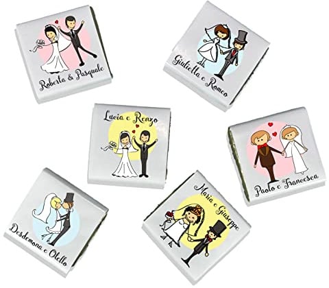 Cioccolatini Personalizzati Matrimonio o Anniversario, 20 o più