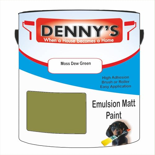 Premium Interior Wall & Ceiling Emulsion Paint – Moss Dew Green – Rich Matt Finish, Durable & Washable, Low Odour, Ideal for Living Rooms, Bedrooms & Hallways (250ML Tin)