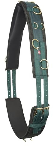 Imperial Riding Longiergurt „IRH Deluxe Extra“, ergonomische Formgebung mit Widerristfreiheit und Metallringen, Waldgrün-Waldgrün, Pony