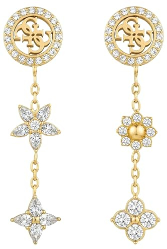 Guess Damen-Ohrringe 4G Kristalle Ohrhänger Goldfarben JUBE06036JWYGT/U