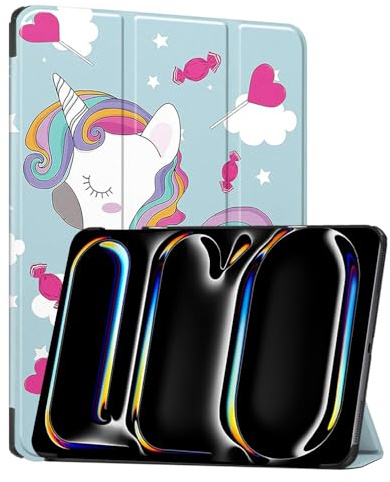 Techsuit für iPad Pro 13 2024 bis 2025 Hülle mit 360 Schutz, Mikrofaser Innenfutter, Verstellbaren Betrachtungswinkeln, Schlankem Design, Anti Fingerabdruck, FoldPro Series, PU Leder, Unicorn
