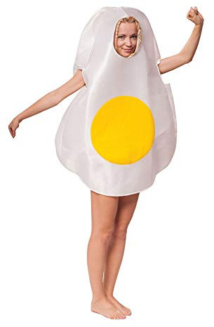 White & Yellow Fried Egg All in One Adult Costume - Hilarious Design, Perfect for Parties, Stag Do, Events, Festivals, & Fun Times Halloween Halloween