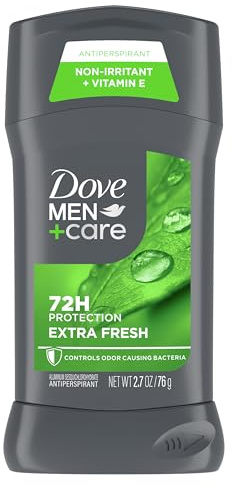 Dove Men+Care Extra Fresh Men's Antiperspirant Deodorant Stick Extra Fresh With 72-hour sweat & odor protection with 1/4 Moisturizing Cream & Long-lasting Citrus Scent 2.7 oz