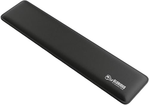 Glorious Gaming Padded Keyboard Wrist Rest (Full Size, 17mm Thick) - Anti-Fray Stitched Edges, Smooth Cloth Surface, Anti-Slip Rubber Base, Medium Firmness, 440 x 100 x 17mm - Black