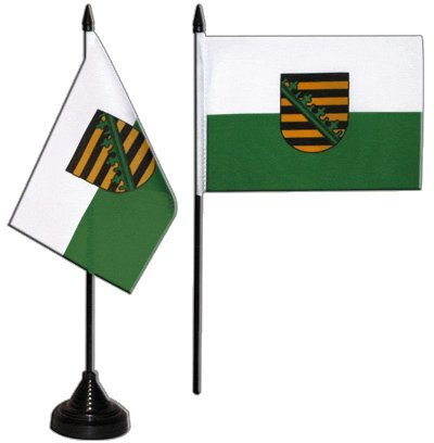 Flaggenfritze Tischflagge/Tischfahne Sachsen + gratis Aufkleber