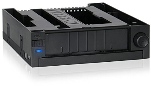 Icy Dock Trägerloser SATA Hot Swap Wechselrahmen für 3,5 Zoll (6,4cm) HDD und Ultra-Slim ODD in 1 x 5,25 Zoll (13,3cm) DuoSwap MB971SPO-B