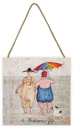 Sam Toft 'A Midsummer Dip' Holz- Wand Kunst,20 x 20 cm