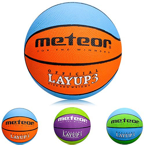 meteor Basketball – Kindergröße, ideal für Training und Spaß – aufblasbarer Basketball Mini mit Rutschfester Oberfläche Layup