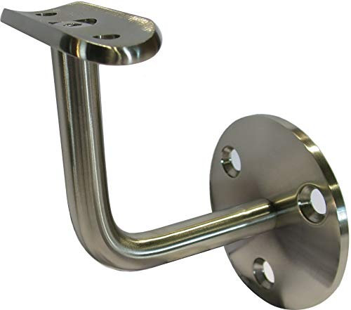 Edelstahl V2a Handlaufträger, Handlauf Halter für Geländer Rohr geschliffen Ø 33,7 mm Platte
