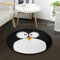 Mnsruu Cartoon Pinguin Gesicht schwarz rund Fläche Teppich für Wohnzimmer Schlafzimmer 91,4 cm Durchmesser