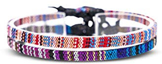 Made by Nami Boho Surfer-Armband 2-er Set Damen & Herren - Handmade Strand Festival Accessoires - Ethno Hippie Style - 100% Wasserfest & Verstellbar - Freundschaftsarmbänder Mädchen (Multi & Lila)