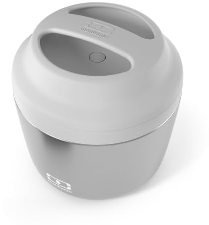 monbento - MB Element grau Silver Thermobehälter für Essen - Edelstahl Thermo LunchBox - BPA frei