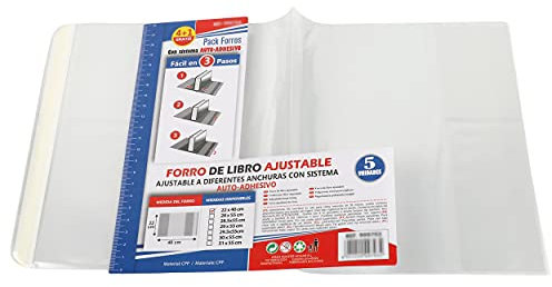 ETREXONLINE 10 Stück Buchumschlag 22x40cm Transparent selbstklebend und verstellbar, Perfekt zum Schutz von Büchern