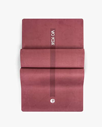 Yogamatte • Naturkautschuk + Mikrofaser • super rutschfest bei Feuchtigkeit • bei 30° maschinen-waschbar • Velvet Rug -VIO YOGA® • langlebig • Fitness & Pilates • 183 x 61 x 0,3 cm(Plain - Rostrot)