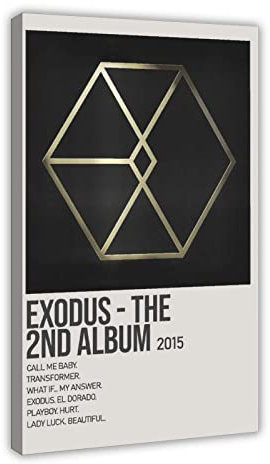 Exodus – Das 2. Album von EXO Musiksänger, Poster, 1 Leinwand, Poster, Schlafzimmer, Dekoration, Sport, Landschaft, Büro, Raumdekoration, Geschenkrahmen, 50 x 75 cm