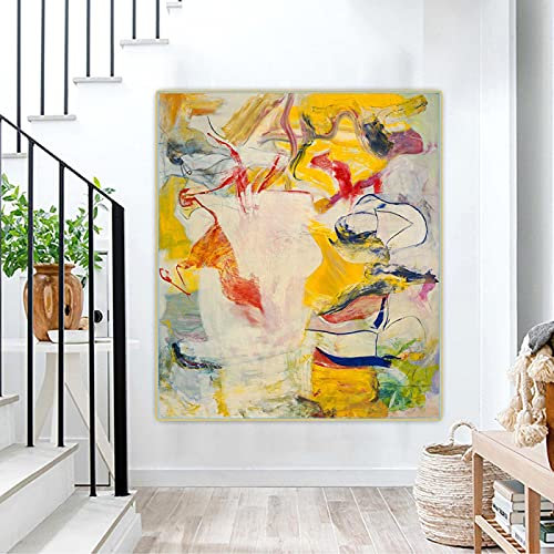 Dittelle Willem De Kooning《Pirate(Untitled II)》Leinwandkunst Ölgemälde Kunstwerk Poster Bild Wand Kunstdruck Heimdekoration Leinwand 50x70cm Rahmenlos