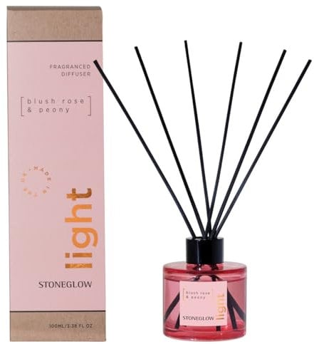 Stoneglow Elements Collection - Light - Blush Rose & Peony 100ml Scented Reed Diffuser - Pink
