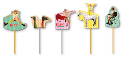 DH-Konzept Pippi Langstrumpf Muffin-Picker 10 Stück // Pippi Langstrumpf Dekoration // Pippi Langstrumpf Muffindekoration