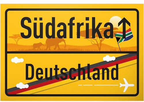 DankeDir! Südafrika Ortsschild - Schild 30 x 20 cm - Geschenk Idee Gutschein Reise Urlaub Reisegutschein Männer & Frauen Geldgeschenk Abschiedskarte Geschenkidee Deko Karte