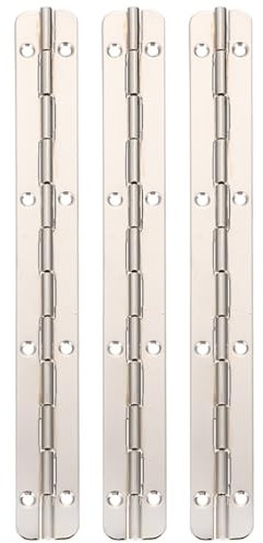 iplusmile Steel Metal Piano Hing, Stainless Steel Piano Hinge with Holes, Heavy Duty Polished Stainless Piano Hinges for Boats Cabinets Storage Box