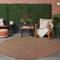 Jimri In- & Outdoor Teppich - Wetterfester Teppich für Balkon, Terrasse, Garten, Wohnzimmer, Küche - Strapazierfähiger Bodenteppich, Widersteht UV-Strahlen & Wasser - Größe 80 Rund, Braun-Taupe
