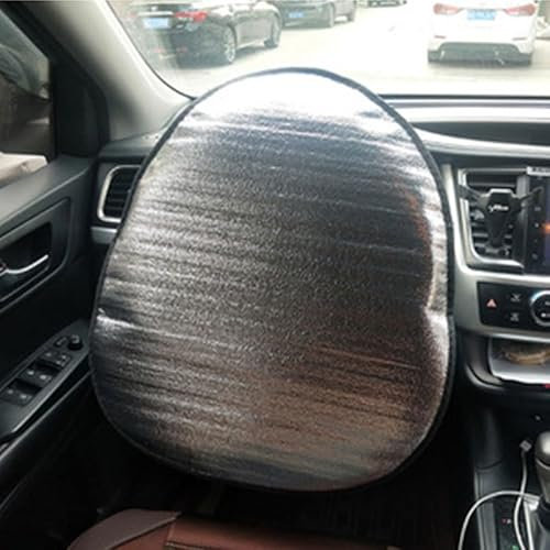 A2ZWORLD Parasol para volante de coche, tamaño 47 x 51 cm, funda para volante de sol