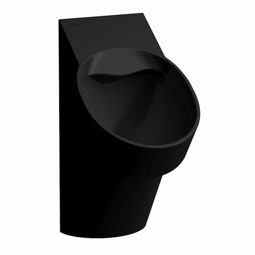 LAUFEN Val Absauge-Urinal, ohne Löcher für Deckelmontage, spülrandlos, 305x365x560mm, H8402857160001, Farbe: Schwarz Matt