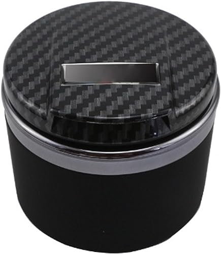OPSOL Auto Aschenbecher für Audi A1 A3 A4 A5 A6 A7 A8 B6 B7 B8 B9 C6 C7 C8 D3 D4 D5 D6,Flammhemmend Auto-Mülleimer mit Deckel Mini Mülleimer Rauchfreien Aschenbecher,Carbon Fiber