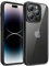 JETech Hülle für iPhone 14 Pro 6,1-Zoll, Stoßfestes Handy Stoßfänger Schutzhülle, Solid Farbe Matt TPU Rahmen, Anti-Kratzer Transparent Rückseite (Raumfahrt Schwarz)