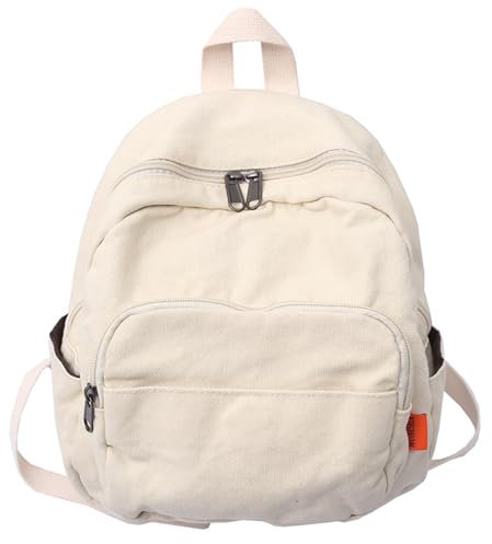 Makukke Rucksack Damen Klein, Canvas Cityrucksack Rucksäcke Daypacks Damen Rucksackhandtaschen Rucksack Für Lässig Schule Travel Wandern Arbeit,Beige Rucksck