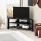 HOCUS PICUS Corner TV Unit with 2 Shelf for Living Room, Office ext. Modern Design, TV Stand 32-Inch TVs, Multi Colour Options for Decorations (Black)