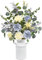 Krissing Fake Flowers in Vase, 24.5 Tall Artificial Fake Flowers Arrangement with Metal Pot Silk Faux Hydrangea Flowers Greenery Stems for Table Centerpieces Home Kitchen Spring Decor