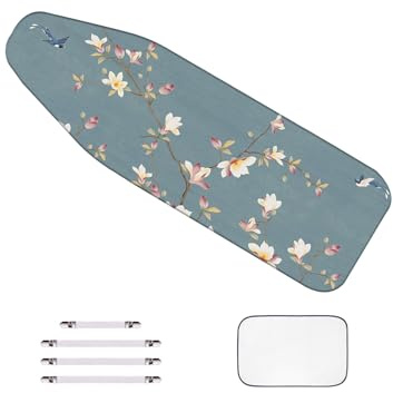 WTAIS Coton - Housse de Table à Repasser, Extra Large, 150x60cm, Imprimée, éPaisseur 2 Plis - Couverture Planche à Repasser, avec Filet Thermo-Isolant Et Fermetures