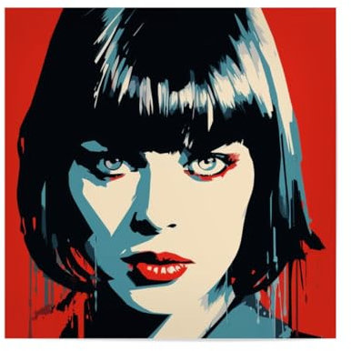 artboxONE Poster 30x30 cm Menschen Mias Pulp Vogue hochwertiger Design Kunstdruck - Bild Pulp Fiction Film Frau