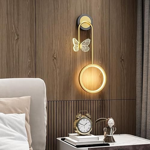 LYSDjia Wandleuchte LED warmes Licht Schlafzimmerlampe 11W Nachtlicht Nachttischlampe kreativer Schmetterling dekorative Nordic moderne Wohnzimmer Hintergrund Wanddekoration Lampe Korridor Eingang Hot