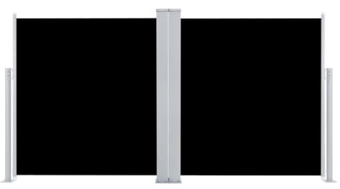 WRJENFSC Ombrelloni da Esterno Ombrellone da Picnic Ombrellone da Piscina Tenda da Sole Laterale Retrattile Nera 120x1000 cm Adatta per Bar, Ristoranti, Piscine