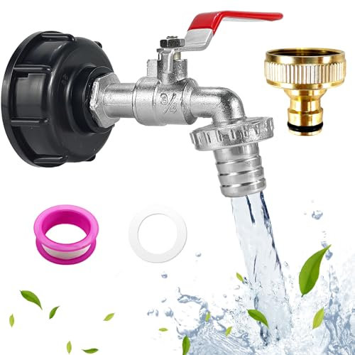 xiaoxiaozhijia IBC Auslaufhahn,1000L Wassertank Wasserhahn für Regenwassertank IBC Tank Zubehör (3/4)