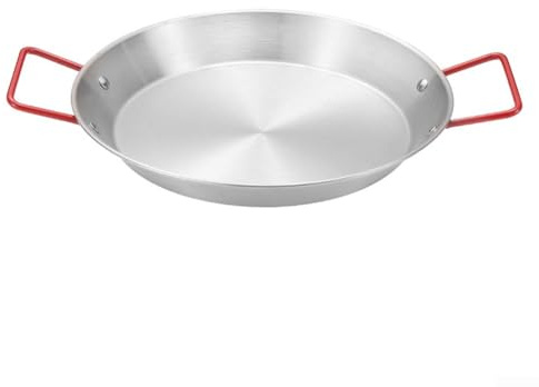 Sartén de acero inoxidable para mariscos, paellera portátil, antiadherente, bandeja de aperitivos con doble oreja (20 cm)