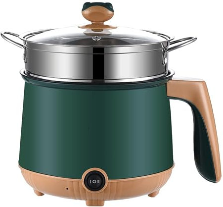 Electric Mini Cooking Pot 1.8L Electric Cooker for Soup Stainless Steel Safety Cooking Kettle Pot 2 Adjustable Level for Soup Porridge,Noodles